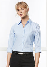 Load image into Gallery viewer, Ladies Micro Check 3/4 Sleeve Shirt