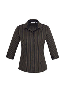 Ladies Reno Stripe 3/4 Sleeve Shirt